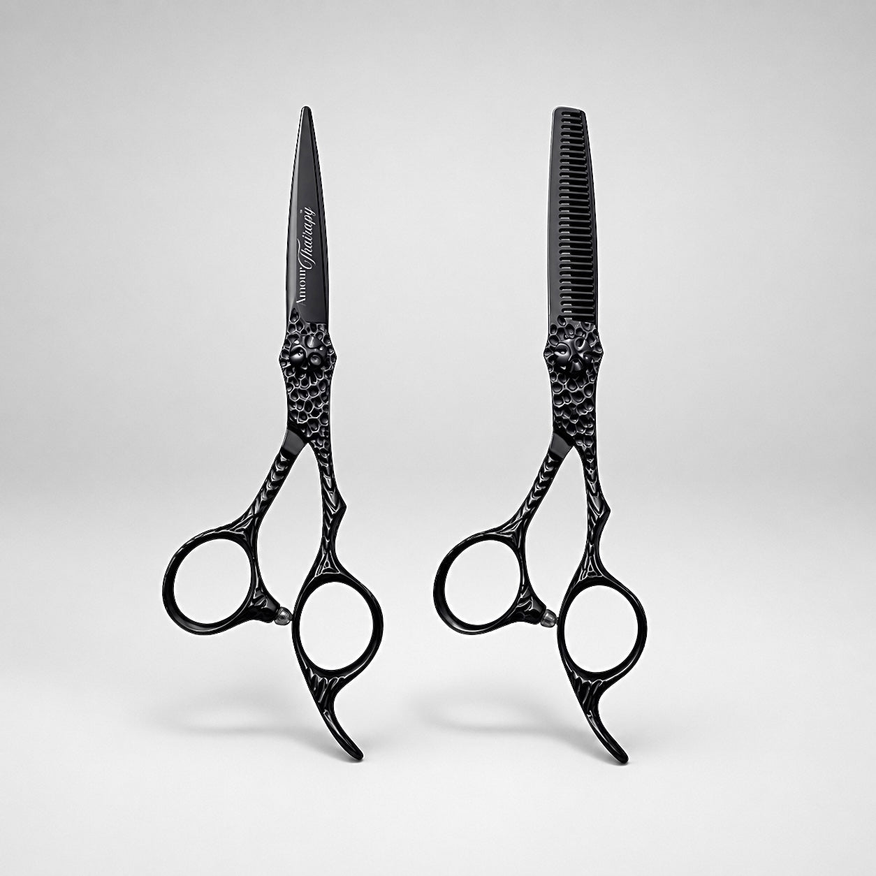 Amour Thairapy Black Hair Shears and Thinning Shears 